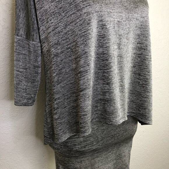 WHBM gray silver metallic v neck layered tunic top size Extra Small XS - Picture 3 of 16